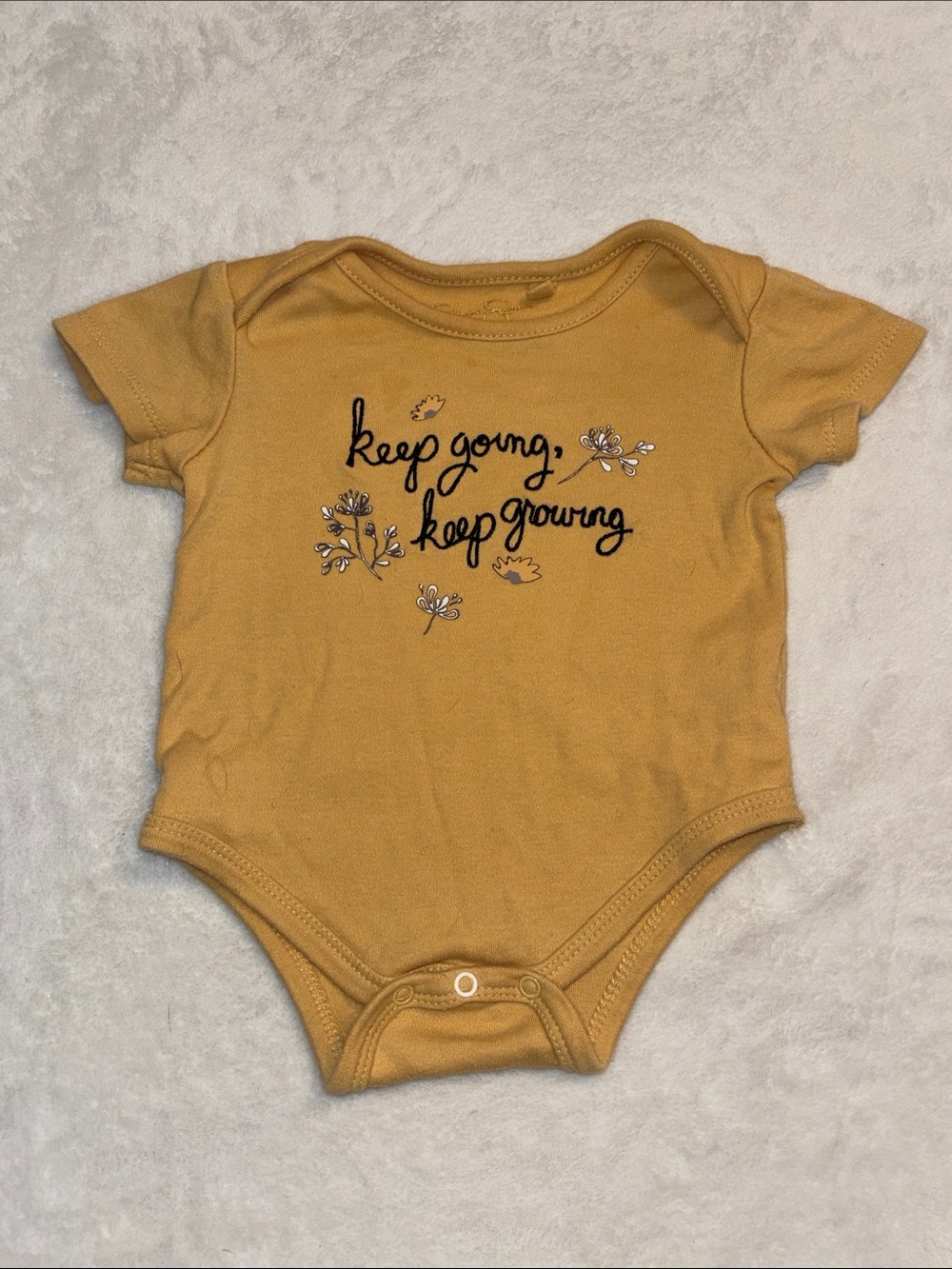(3 for $10) Jessica Simpson Mustard Yellow Baby One-Piece Bodysuit